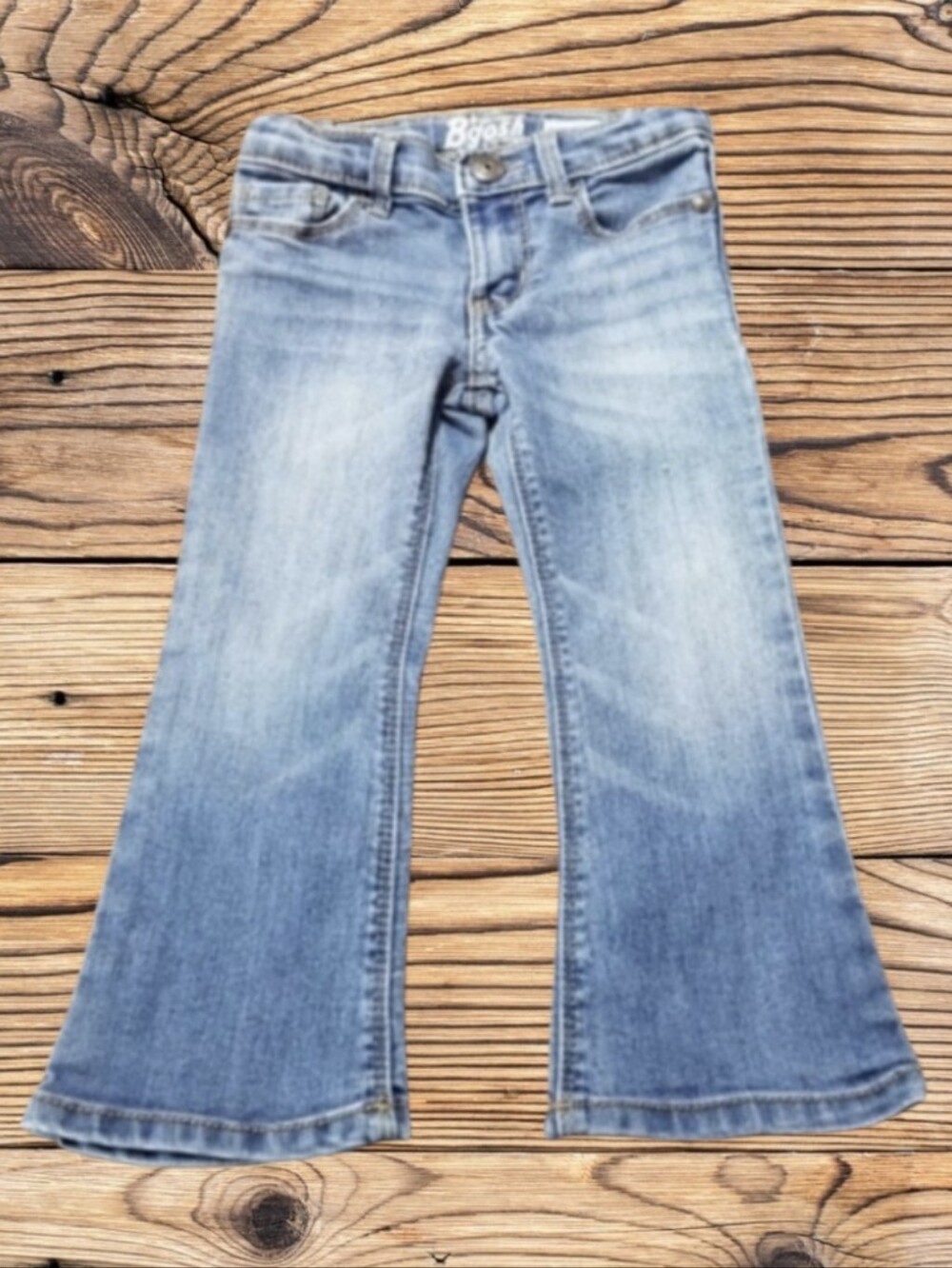 B'GOSH SKINNY BOOTCUT DISTRESSED STRETCH JEANS